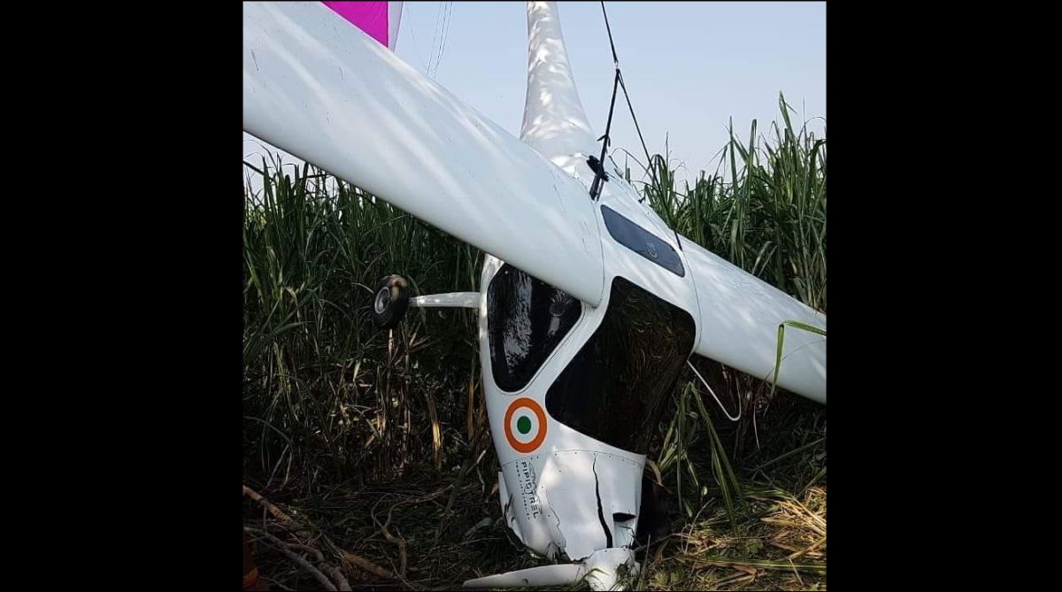 印度空军的微型飞机坠毁